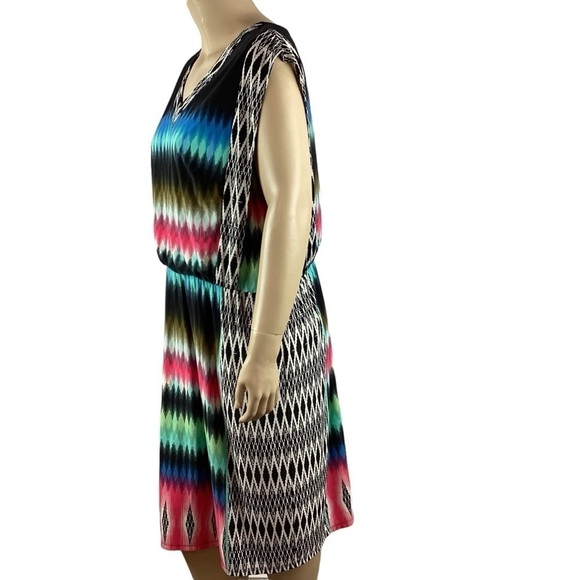 London Times V-Neck Dress Multicolored Size 22W - Picture 4 of 9